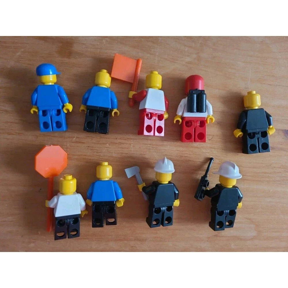 Lot 9 Lego Minifigures Assorted Police Spaceman Firefighters
